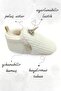 Corduroy Ecru Knitwear, Plush Lined, Non-Slip Sole, Elastic Baby Booties, Home Boots, Slippers - 7