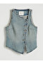 Gencc Quality Kayık Collar Women's Jean Vest - 6