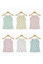 Patterned Girls' Corded Strap Tank Tops Economic Pack of 6 - 3
