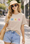 Colorful Daisies Printed Cotton Relaxed Fit Round Neck Unisex T-Shirt