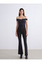 Esvab • Modern & Distinctive Wide Roba Collar Blouse with Metal Appliques - 2