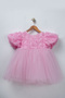 Girls Floral Tulle Princess Dress – Birthday Special Occasion Party Gown with 3D Rose Appliques - 6