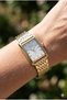 Japanese Mechanism Women's Wristwatch |   Gold Color Steel Cord, White Rectangular Dial, 24mm - 6