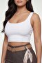 Women's Brown Seasonal Elastic Waist Belted Spanish Flare Denim Trousers with Accessories - 4
