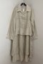 Women's Italian Beige Lace Detailed 2-Piece Shirt and Skirt Linen Set - 2