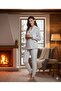Women's Long Sleeve Cuff Detailed Front Buttoned Velvet Pajama Set