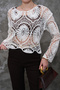 Standard Size Crochet Lace Detail Blouse (4 Colors) - 4