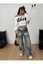 Women's Voils Printed Crop Boat Neck Sweatshirt - 6