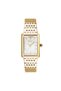 Japanese Mechanism Women's Wristwatch |   Gold Color Steel Cord, White Rectangular Dial, 24mm - 8
