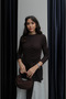 Brown Tie Detailed Dress - 5