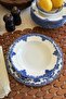 Antique Deep Azul 6-Person 21 cm Special Design Premium Porcelain Deep Dinner Plate Blue Flower Pattern - 2