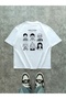 People Freedom Printed White Oversize Unisex T-Shirt Basic Comfortable Fit Daily Tshirt