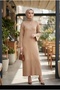 Women's Mercerized Spanish Sleeve Stylish Buttoned Hijab Dress - 4