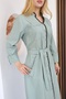 Belted Long Dress, Buttoned, Embroidery Detail, Comfortable Fabric, Pockets, and Seasonal