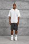 Men's T-Shirt Label Print Flamli White Oversize Printed Crew Neck - 3