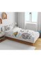 Astronaut Girl and Cat Themed 3D Digital Printed Single Bed Sheetless Girl's Duvet Cover Set - 3