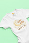 Organic 100% Cotton Nur Ayni Printed Cute Deer Patterned Short Sleeve Snap Fastener Baby Bodysuit