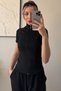 Range Women's Short Sleeve Zipper Pocket Black Fitness Fit Sports Blouse - 4