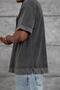 Men's T-Shirt Washable Smoked Oversize Pocket Detailed Crew Neck Cotton - 3