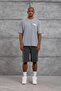 Men's T-Shirt Who Is Washable Gray Oversize Printed Crew Neck Cotton - 2