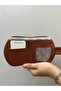 Half Moon Tan Soft Leather Women's Wallet with Gold Detail - 3