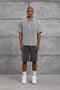 Men's T-Shirt Polo Single Pocket Zippered Gray Oversize Zipper
