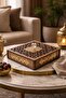 Premium Natural Wood Guest Serving Box 25*25*5 cm – Luxury Presentation Box with Gold Embellishments