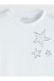 White Crew Neck Star Bas Printed Z Kids' T-Shirt by Güli̇s Gi̇yi̇m - 2