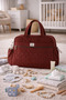 Parachute Fabric, Quilted Pack Mother Baby Bag Pack, Baby Care Bag Pack, Bordo Mother Bag Pack