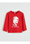 Original Oval Collar Ataturk Printed Girls' T-Shirt - 2