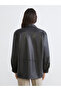 Women's Leather-Look Shirt Jacket for Style Enthusiasts from Uzg Store - 5