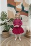 Girl's Bow-Embellished Camisole with Fabric Lining and Tulle Skirt, Holiday Tutu Set