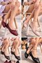 Women's Beige Bowknot Knitted Patterned Mary Jane Ballerina Shoes Office Shoes Stc1253 - 4