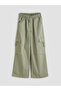 Khaki Loose Fit Girls Gabardine Cargo Pants - 2