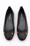 Women's Coffee Bowknot Knit Patterned Mary Jane Ballerina Shoes Office Shoes Stc1253 - 3