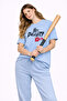 Lover Combination Her Beast His Beauty Oversize Couple T-Shirt Unisex Partner Couple Combination Blue - 3
