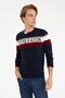 Men's Navy Blue Crew Neck Knitwear Sweater - 2