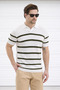 Polo Neck Knitwear Men's Cotton T-Shirt