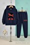 Children's Unisex Glasses-Red Leopard Pattern 3-Piece Hooded Tracksuit Set - 4