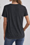 Women's Mix Printed V-Neck Sleeved Regular Fit Comfortable T-Shirt - 4