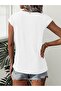 Mix Printed Women's Sleeveless V-Neck Relaxed Fit T-Shirt - 2