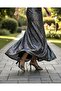 9 cm Heel Women's Evening Shoes with Cross-Detail Platform Front Structure - 4