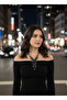 Stone Leaf Design Stylish Women's Necklace – Elegant Evening Dress Matching Statement Necklace for Night Events - 6