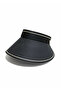 Black Straw Patterned Visor Adjustable Visor Hat - 3