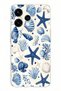 Oppo Reno 15 - Reno 15F Compatible Blue Sea Shell and Star Pattern Printed Silicone Case