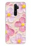 Oppo A5/A9 2020 Compatible Pink White Flowers Watercolor Printed Silicone Case