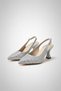 Women's Emma Silver Satin Stone 7 cm Thin Heeled Shoes & Stileto - 2
