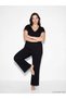 Lcw Dream Black V-Neck Tulle Detailed Women's Pajama Set