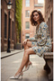 Women's Beige Thin Heeled Pointed Toe Stylish Evening Dress Stilettos with Cross Buckle and Drop Detail - 2