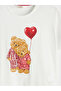 Lcw Dream Ecru Crew Neck Printed Women's Pajama Set - 3